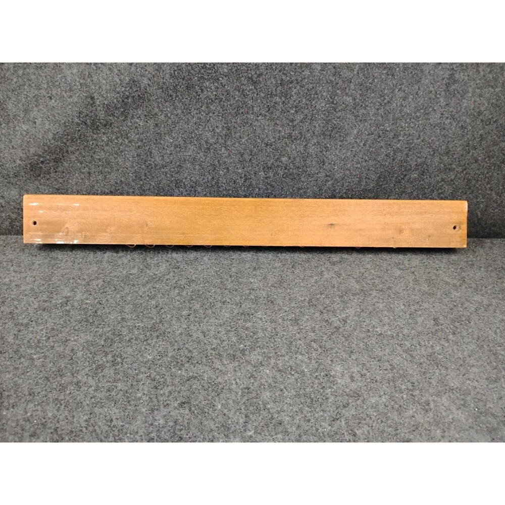 Vintage Tie Rack Belt Scarf Organizer Wood Brass Wall Mount 18.5" Mid century - Picture 6 of 6